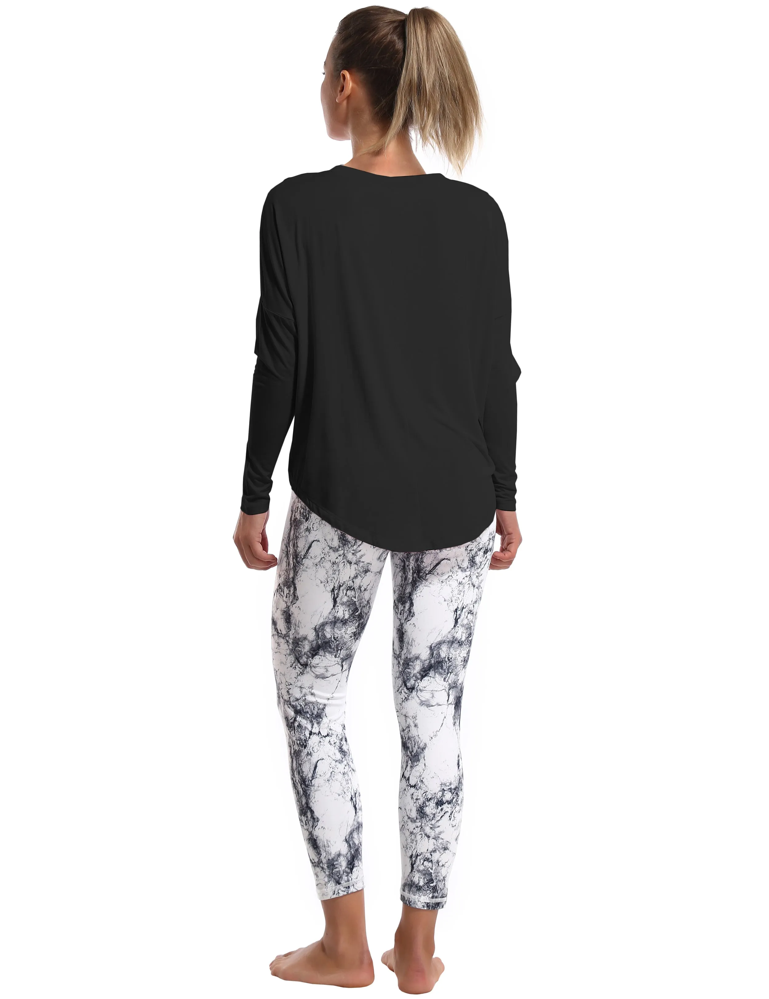 Running Batwing Tunic Tops black_Running