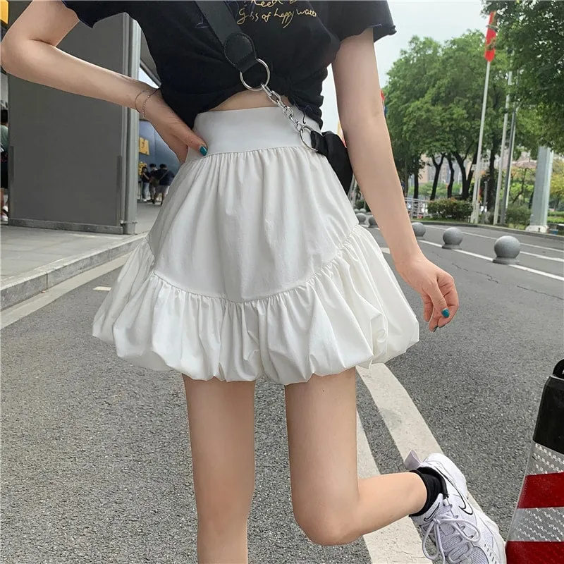 Solid Sweet A-line Skirts