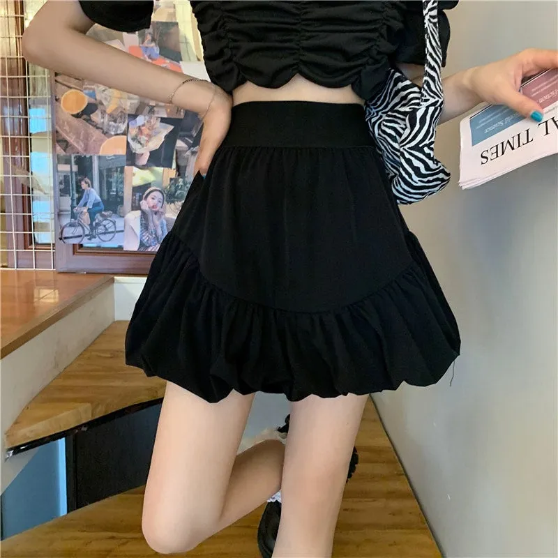 Solid Sweet A-line Skirts