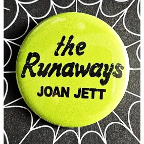Vintage Reproduction The Runaways Joan Jett Small Pinback Button | Classic Punk Rock | 1.25" Diameter